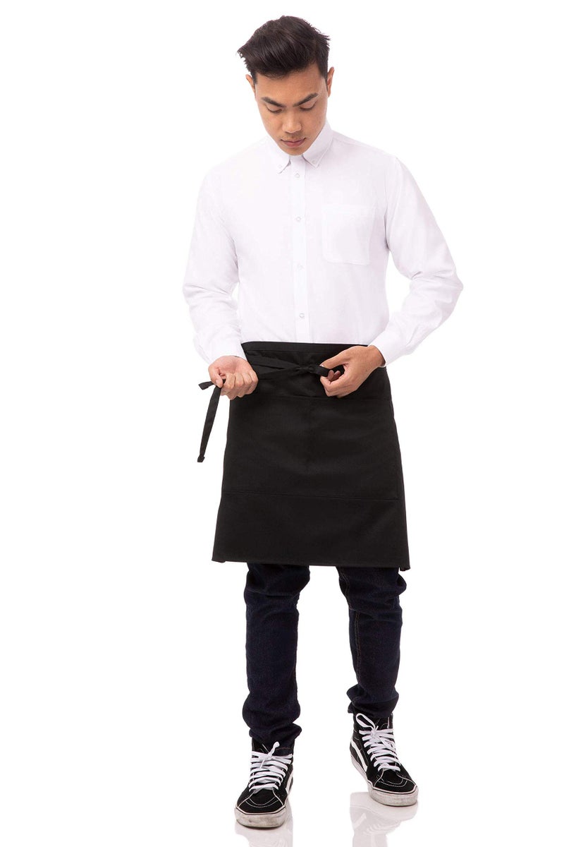 Chef Works Unisex Half Bistro Server Apron, Black, One Size - Image 3